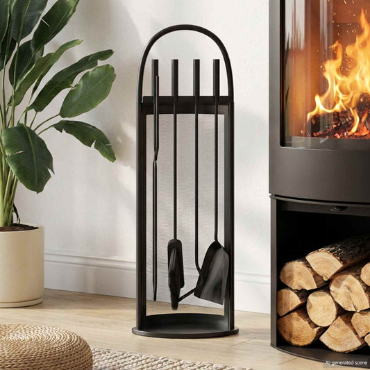 vidaXL 5 Piece Fireplace Tool Set 23x15x66 cm Steel