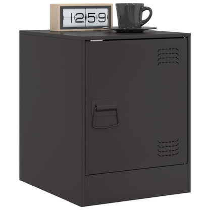 vidaXL Bedside Cabinet Black 34.5x39x44 cm Steel