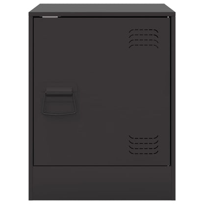 vidaXL Bedside Cabinet Black 34.5x39x44 cm Steel