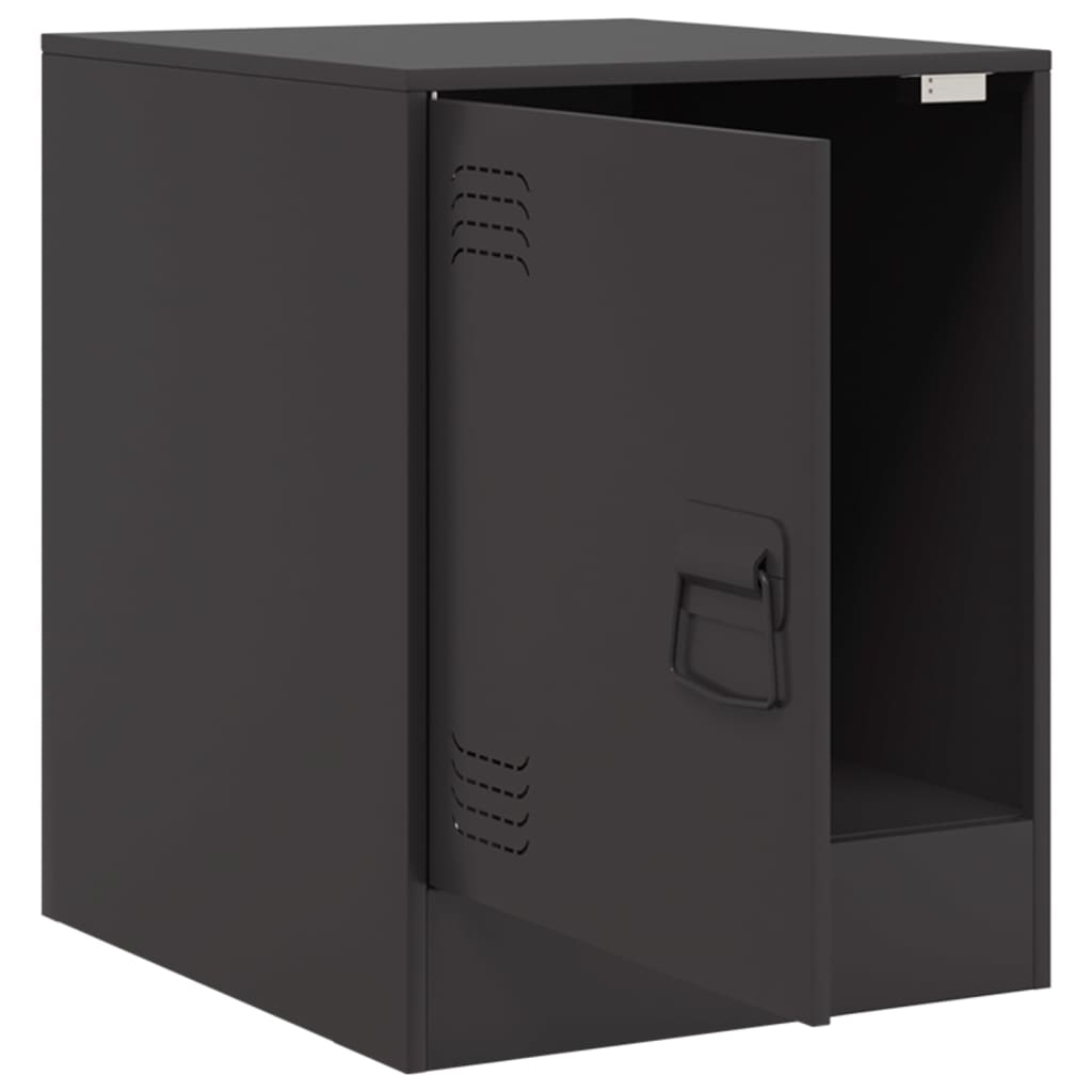 vidaXL Bedside Cabinet Black 34.5x39x44 cm Steel