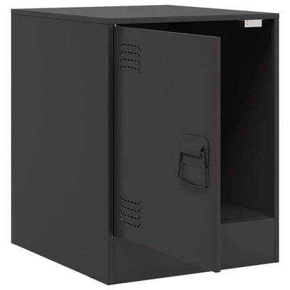 vidaXL Bedside Cabinet Black 34.5x39x44 cm Steel