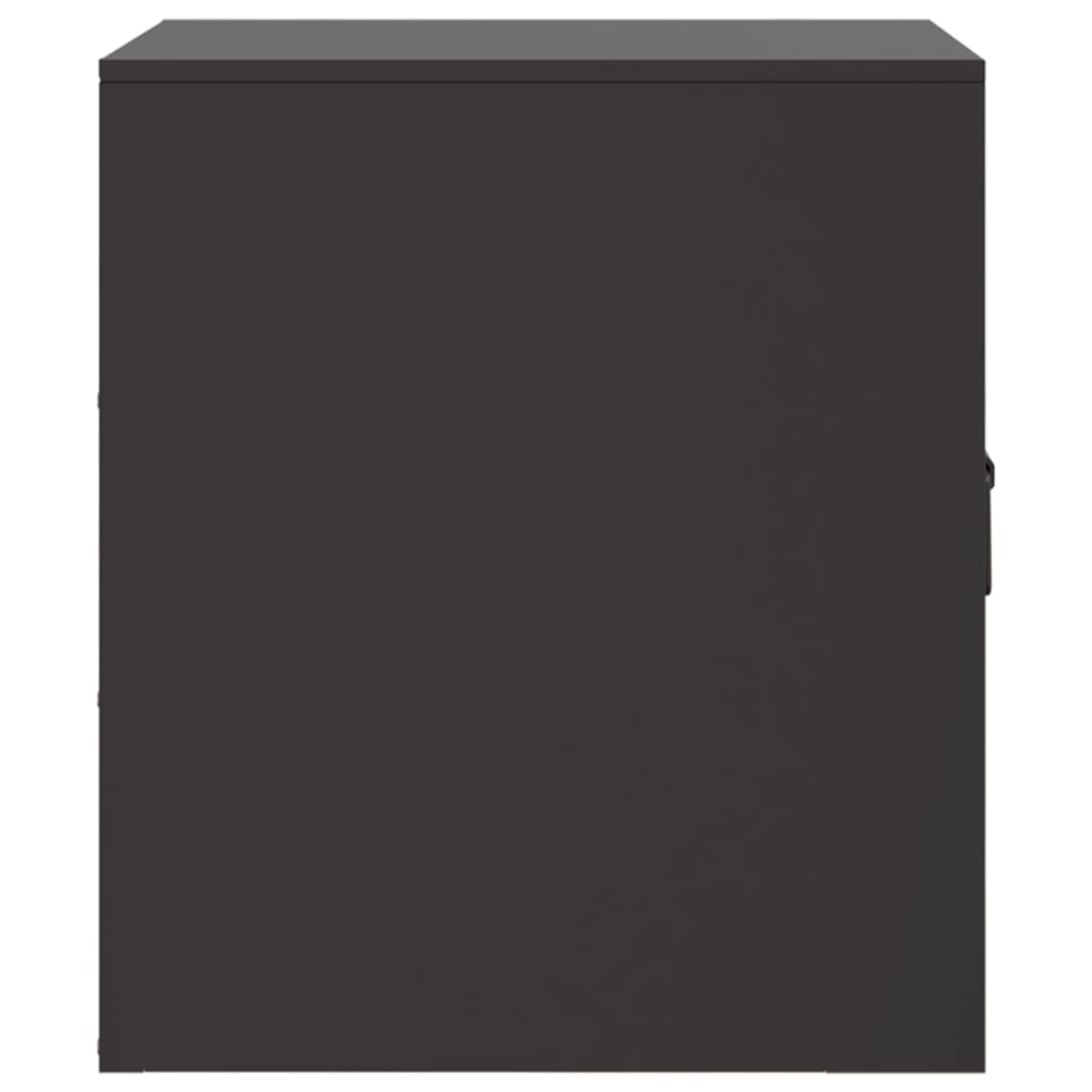 vidaXL Bedside Cabinet Black 34.5x39x44 cm Steel