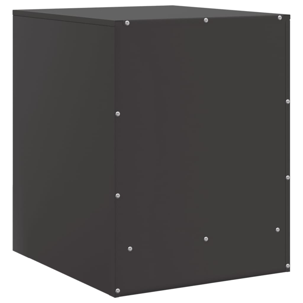 vidaXL Bedside Cabinet Black 34.5x39x44 cm Steel
