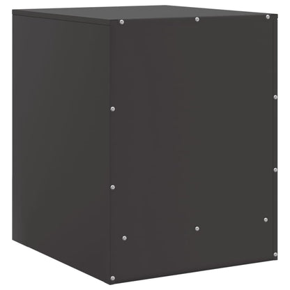vidaXL Bedside Cabinet Black 34.5x39x44 cm Steel