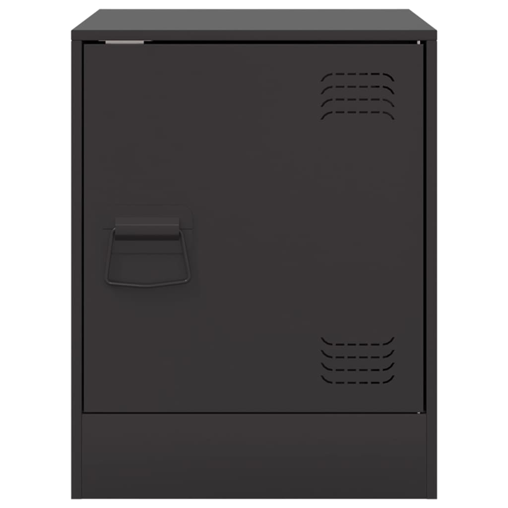 vidaXL Bedside Cabinets 2pcs Black 34.5x39x44 cm Steel