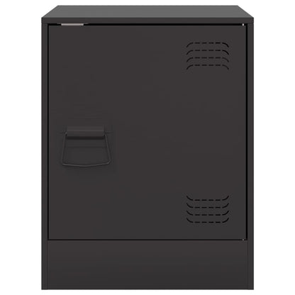 vidaXL Bedside Cabinets 2pcs Black 34.5x39x44 cm Steel