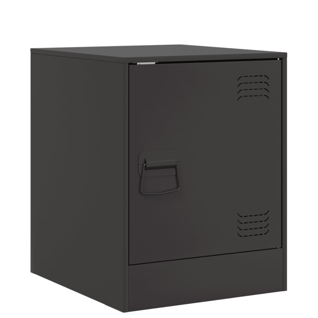 vidaXL Bedside Cabinets 2pcs Black 34.5x39x44 cm Steel