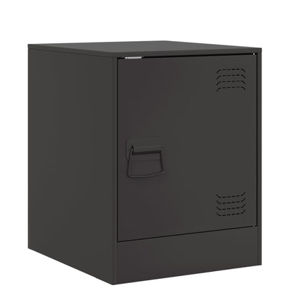 vidaXL Bedside Cabinets 2pcs Black 34.5x39x44 cm Steel