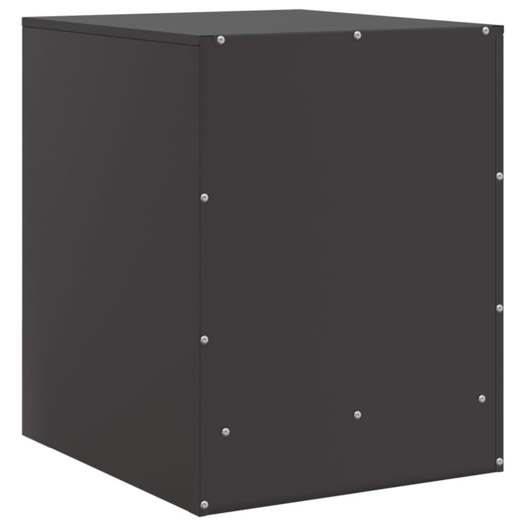 vidaXL Bedside Cabinets 2pcs Black 34.5x39x44 cm Steel