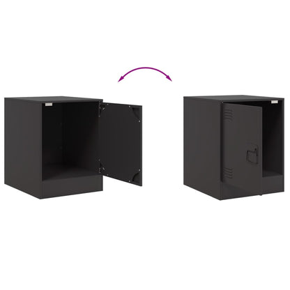vidaXL Bedside Cabinets 2pcs Black 34.5x39x44 cm Steel