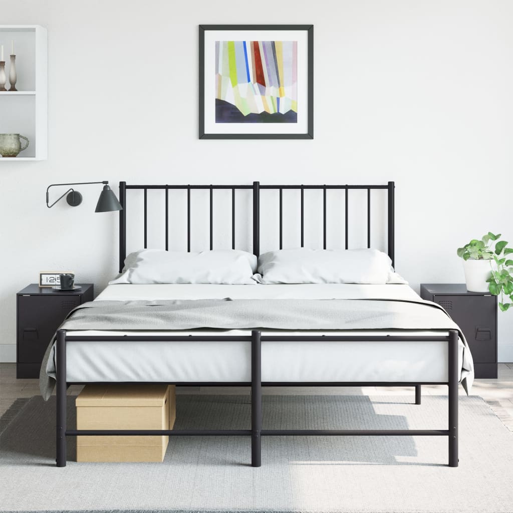 vidaXL Bedside Cabinets 2pcs Black 34.5x39x44 cm Steel