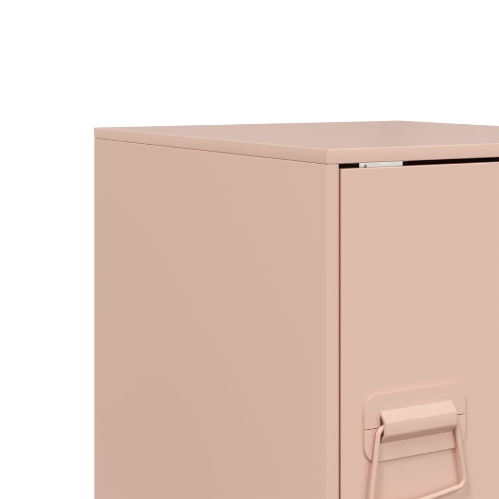 vidaXL Bedside Cabinets 2 pcs Pink 34.5x39x44 cm Steel