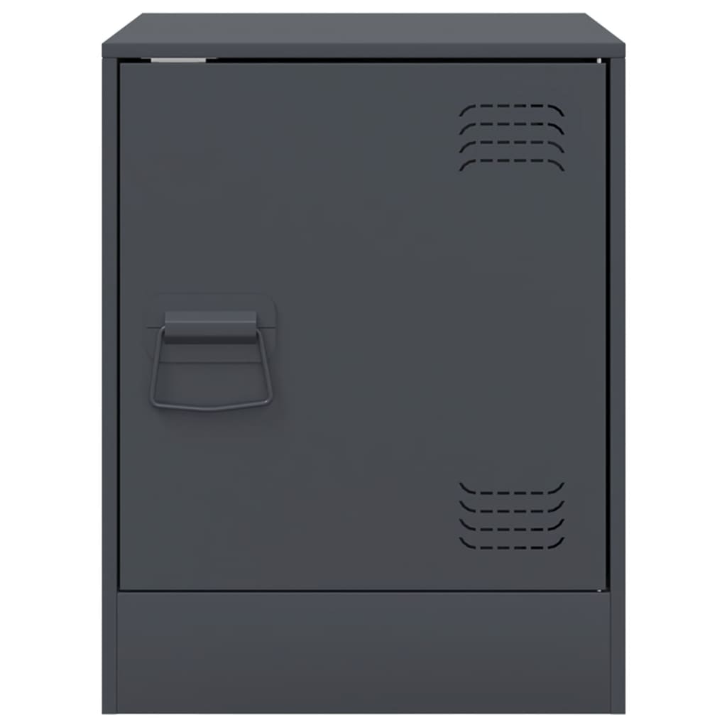 vidaXL Bedside Cabinets 2 pcs Anthracite 34.5x39x44 cm Steel
