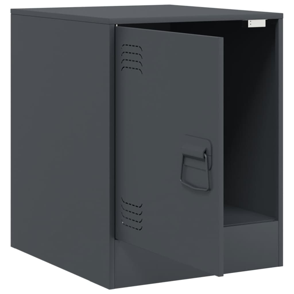 vidaXL Bedside Cabinets 2 pcs Anthracite 34.5x39x44 cm Steel