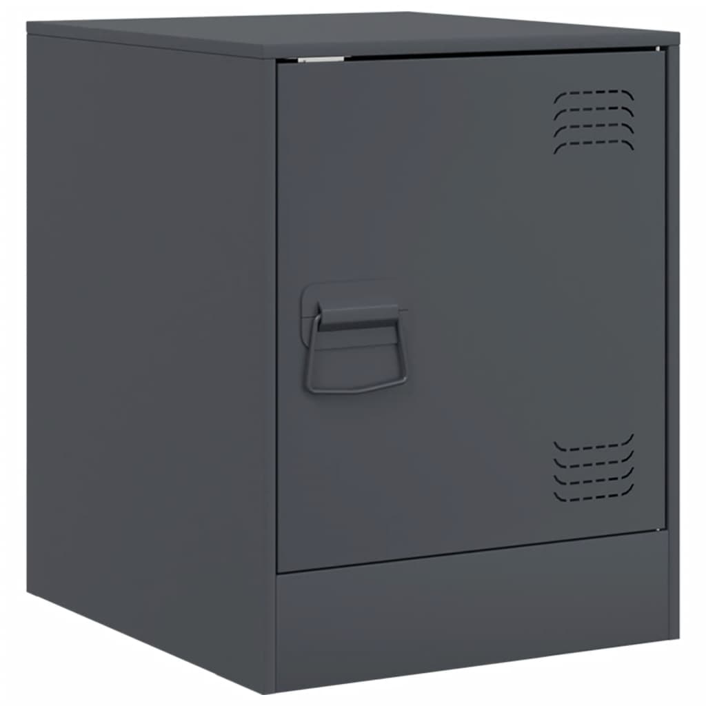 vidaXL Bedside Cabinets 2 pcs Anthracite 34.5x39x44 cm Steel