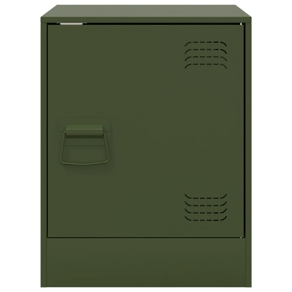 vidaXL Bedside Cabinets 2 pcs Olive Green 34.5x39x44 cm Steel