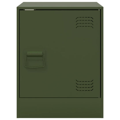vidaXL Bedside Cabinets 2 pcs Olive Green 34.5x39x44 cm Steel