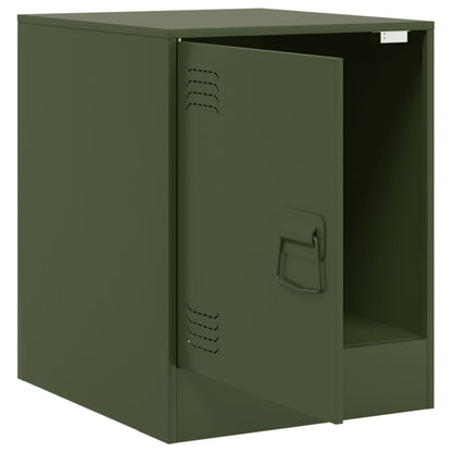 vidaXL Bedside Cabinets 2 pcs Olive Green 34.5x39x44 cm Steel