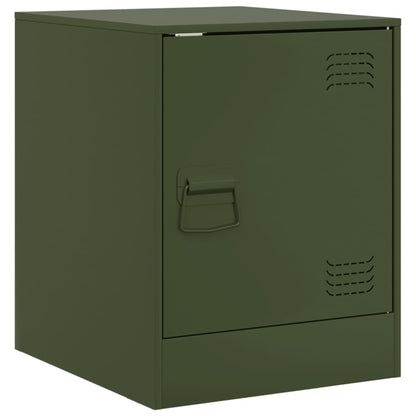 vidaXL Bedside Cabinets 2 pcs Olive Green 34.5x39x44 cm Steel