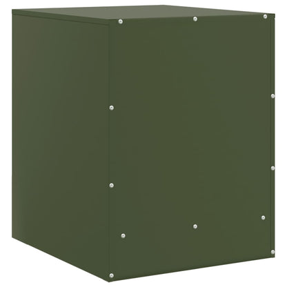 vidaXL Bedside Cabinets 2 pcs Olive Green 34.5x39x44 cm Steel