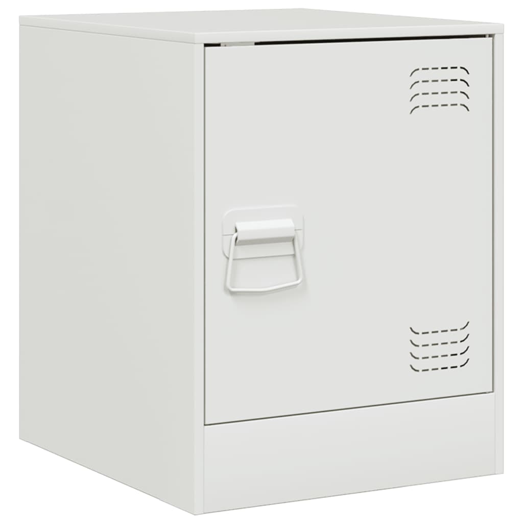 vidaXL Bedside Cabinet White 34.5x39x44 cm Steel