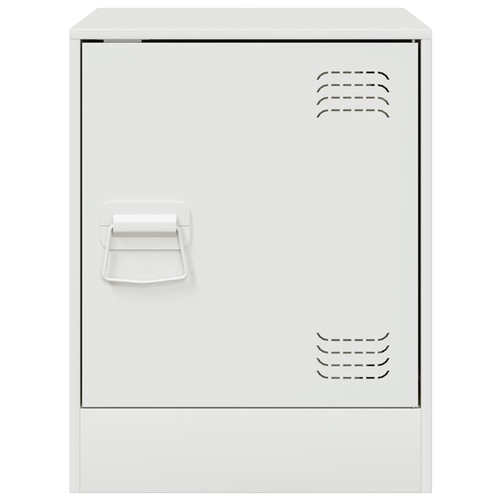 vidaXL Bedside Cabinet White 34.5x39x44 cm Steel