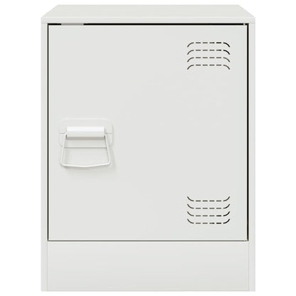 vidaXL Bedside Cabinet White 34.5x39x44 cm Steel