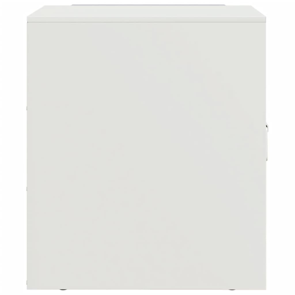 vidaXL Bedside Cabinet White 34.5x39x44 cm Steel