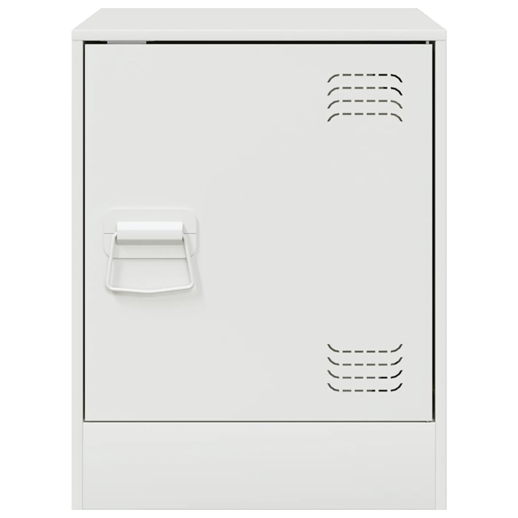 vidaXL Bedside Cabinets 2 pcs White 34.5x39x44 cm Steel