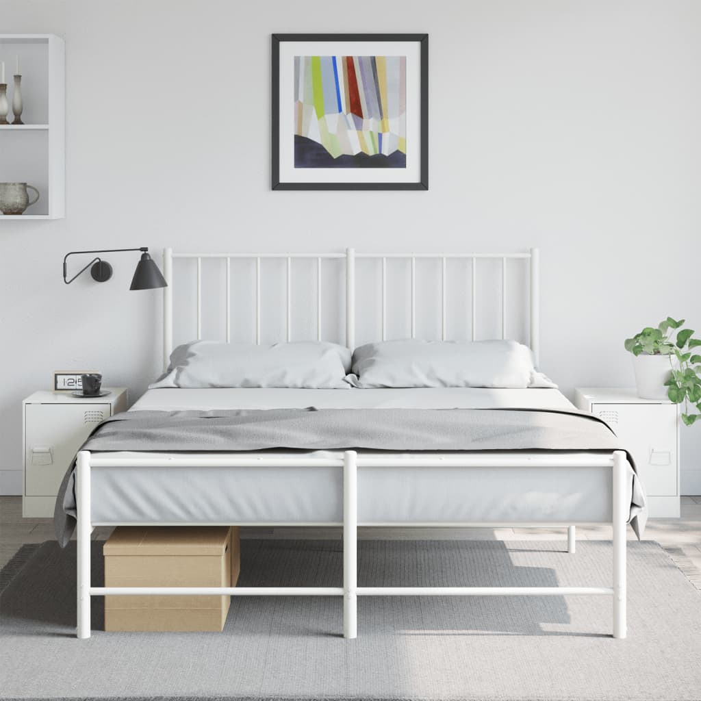 vidaXL Bedside Cabinets 2 pcs White 34.5x39x44 cm Steel