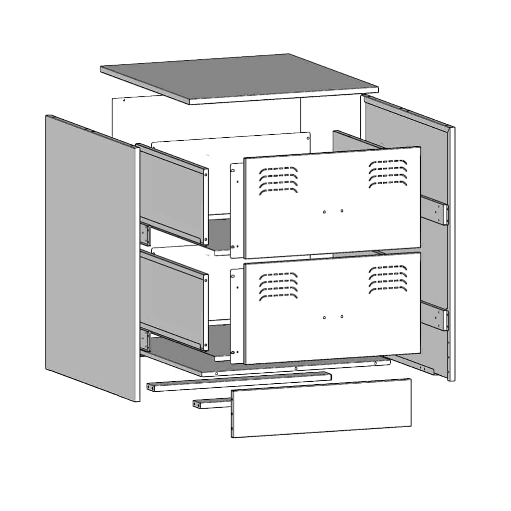 vidaXL Bedside Cabinets 2 pcs Black 34,5x39x44 cm Steel