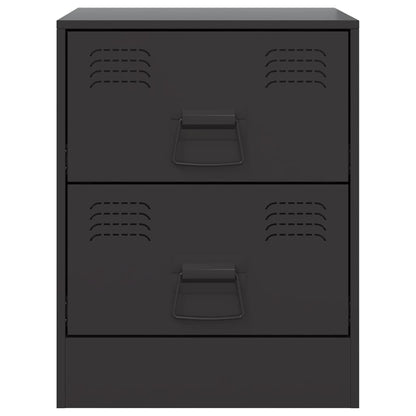 vidaXL Bedside Cabinets 2 pcs Black 34,5x39x44 cm Steel