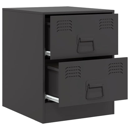 vidaXL Bedside Cabinets 2 pcs Black 34,5x39x44 cm Steel
