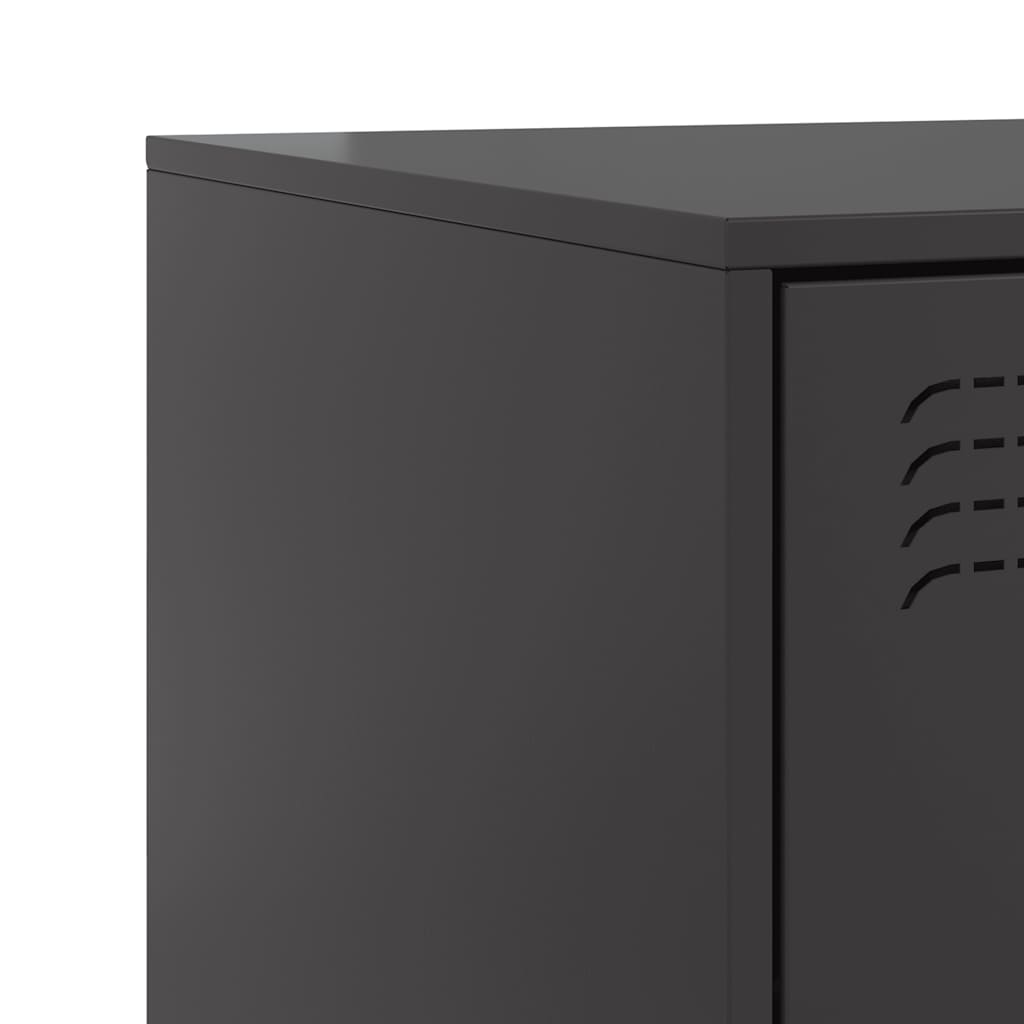 vidaXL Bedside Cabinets 2 pcs Black 34,5x39x44 cm Steel