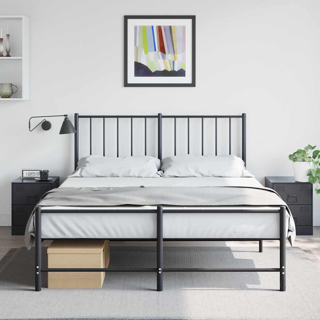 vidaXL Bedside Cabinets 2 pcs Black 34,5x39x44 cm Steel