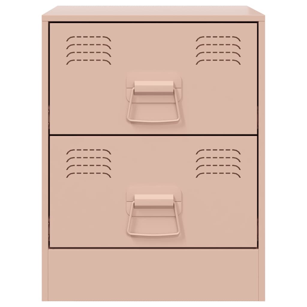 vidaXL Bedside Cabinet Pink 34.5x39x44 cm Steel