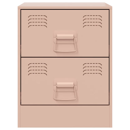 vidaXL Bedside Cabinet Pink 34.5x39x44 cm Steel