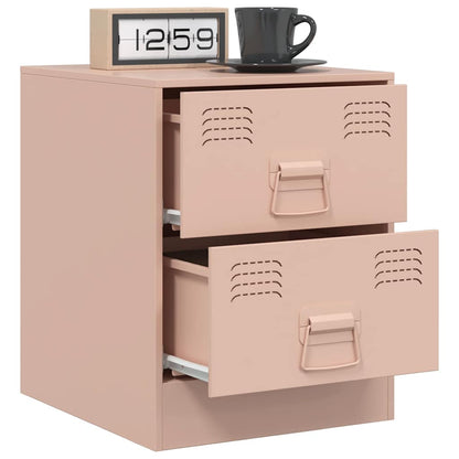 vidaXL Bedside Cabinets 2 pcs Pink 34.5x39x44 cm Steel