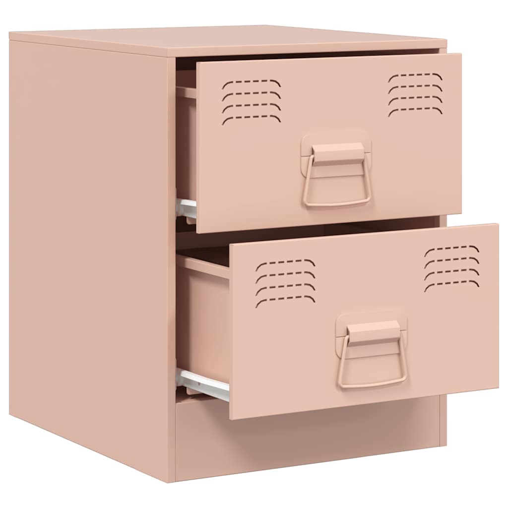vidaXL Bedside Cabinets 2 pcs Pink 34.5x39x44 cm Steel