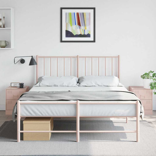 vidaXL Bedside Cabinets 2 pcs Pink 34.5x39x44 cm Steel