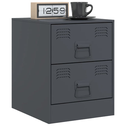 vidaXL Bedside Cabinets 2 pcs Anthracite 34,5x39x44 cm Steel