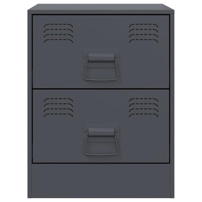 vidaXL Bedside Cabinets 2 pcs Anthracite 34.5x39x44 cm Steel