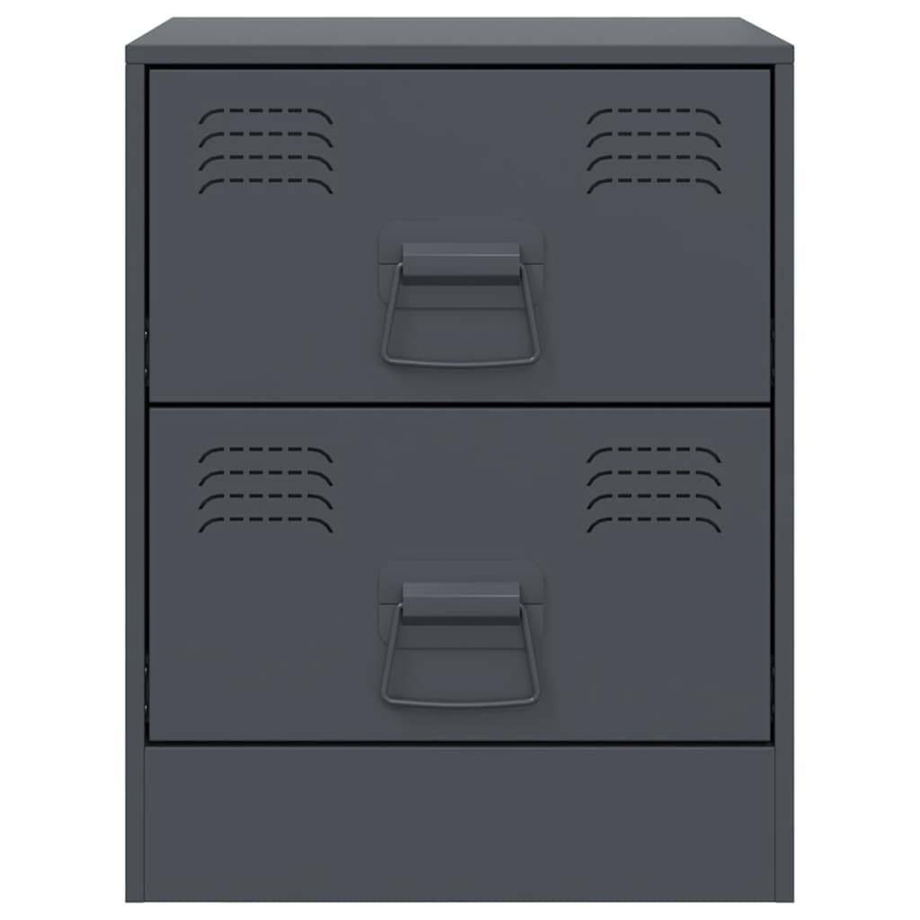 vidaXL Bedside Cabinets 2 pcs Anthracite 34,5x39x44 cm Steel