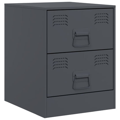 vidaXL Bedside Cabinets 2 pcs Anthracite 34,5x39x44 cm Steel