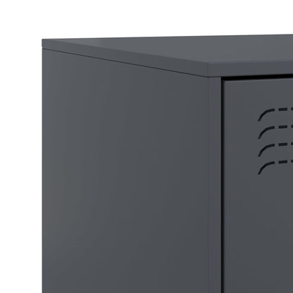 vidaXL Bedside Cabinets 2 pcs Anthracite 34.5x39x44 cm Steel