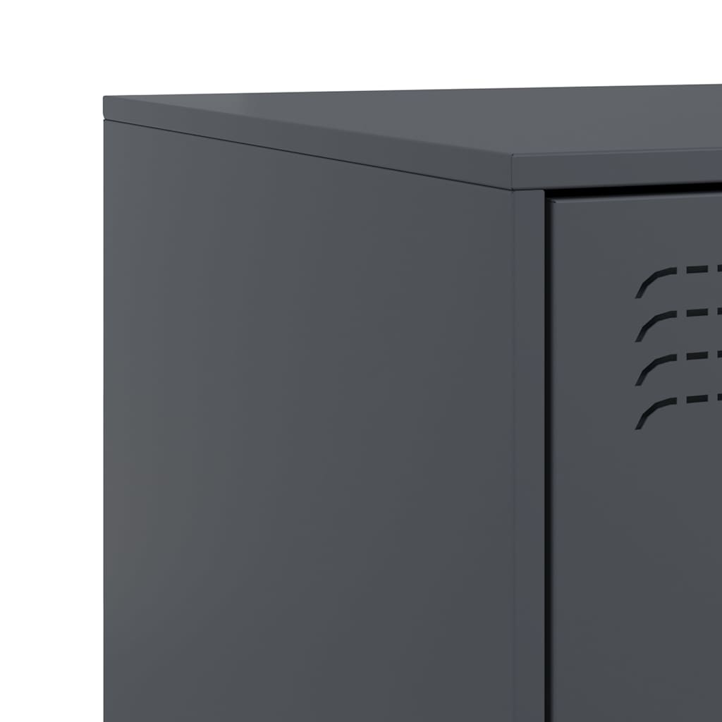 vidaXL Bedside Cabinets 2 pcs Anthracite 34,5x39x44 cm Steel