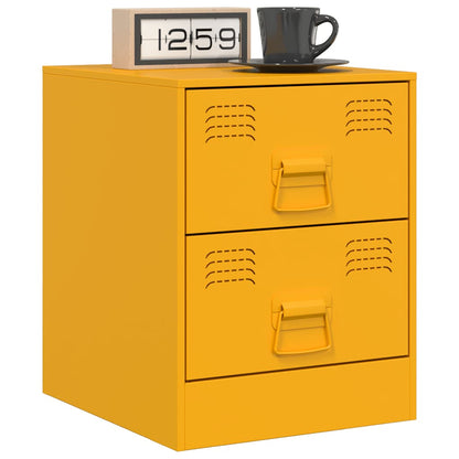 vidaXL Bedside Cabinets 2 pcs Yellow 34,5x39x44 cm Steel