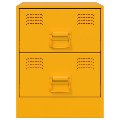 vidaXL Bedside Cabinets 2 pcs Yellow 34.5x39x44 cm Steel