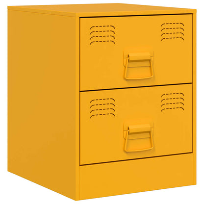 vidaXL Bedside Cabinets 2 pcs Yellow 34.5x39x44 cm Steel