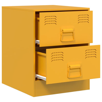 vidaXL Bedside Cabinets 2 pcs Yellow 34,5x39x44 cm Steel